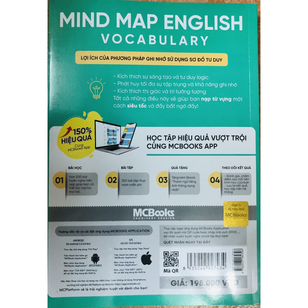 Sách - Mind map English Vocabulary - Từ vựng tiếng Anh qua sơ đồ tư duy ( Dùng App )