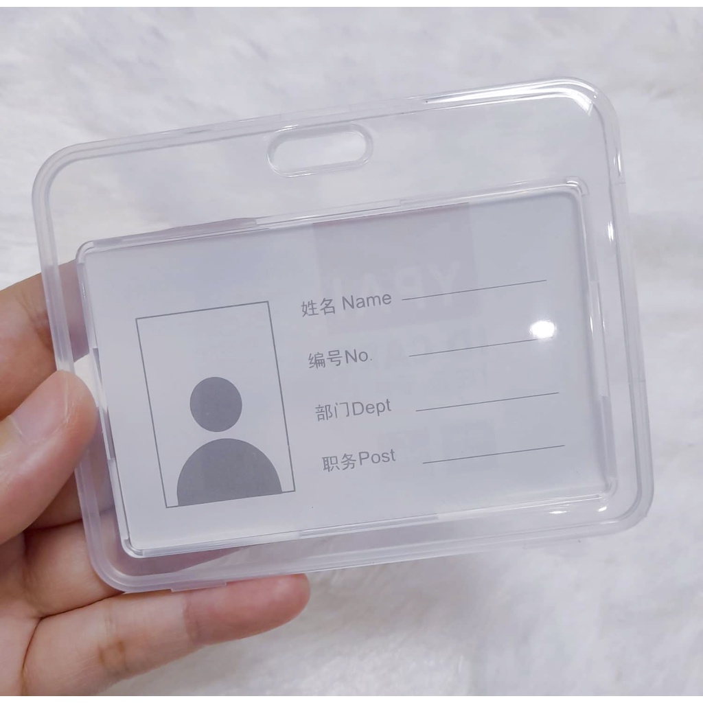 Bao đựng thẻ nhân viên cao cấp nhựa cứng bảng tên ngang cho học sinh thầy cô văn phòng công sở