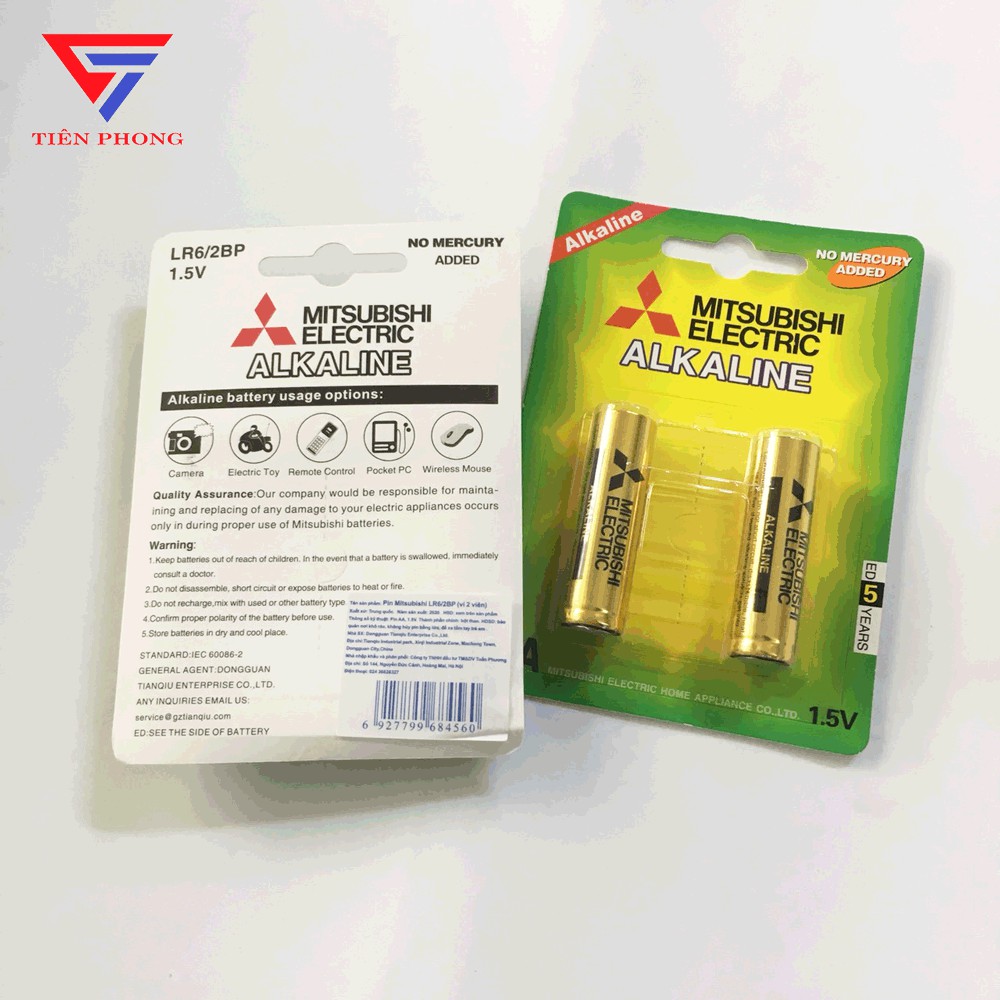 Pin tiểu AA Mitsubishi Electric Alkaline Vỉ 2 Viên Hàng Chính Hãng