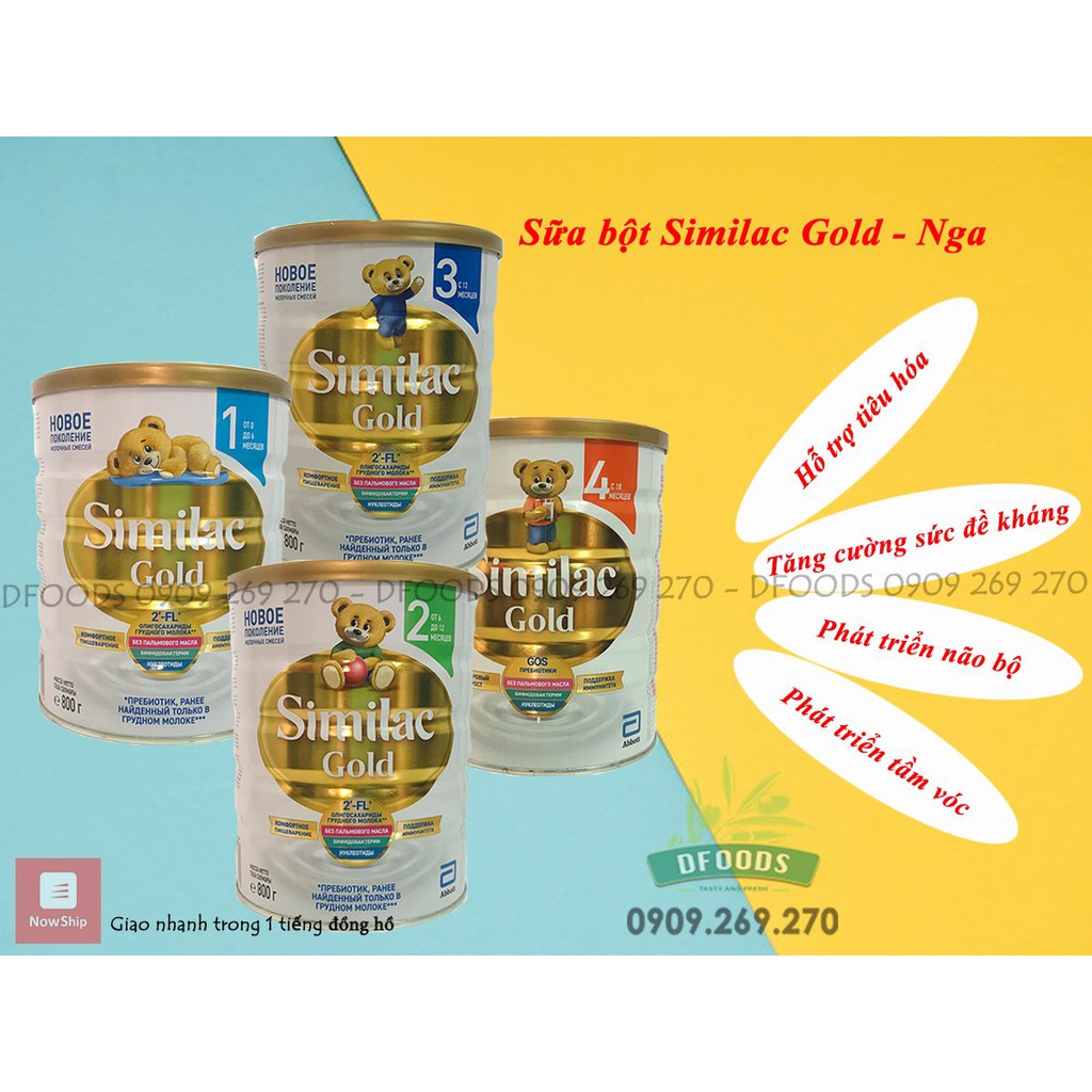 Sữa Similac Gold Nga Số 1, 2, 3, 4 800g
