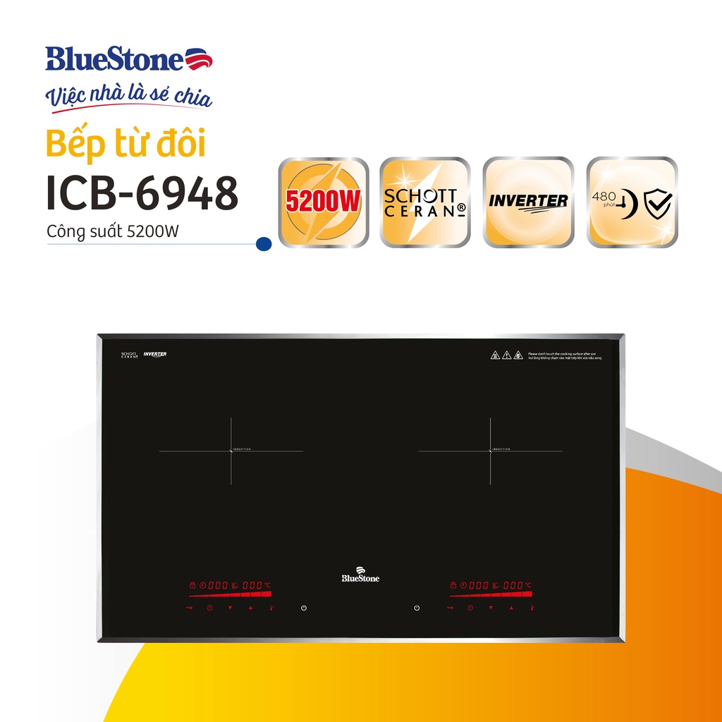 Bêp Từ Đôi Bluestone 5200W ICB-6948