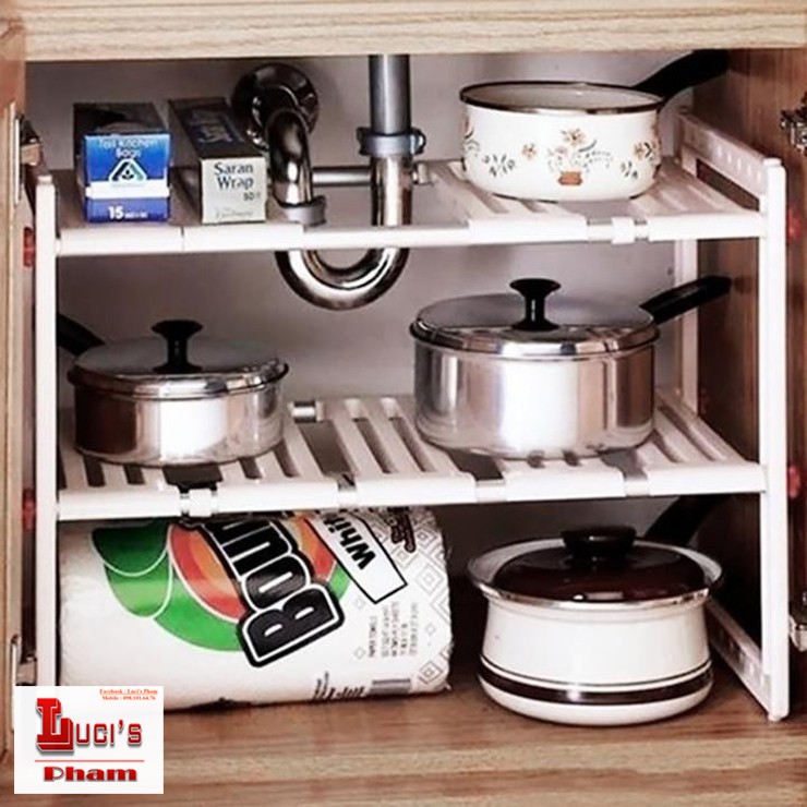 Kệ Xếp Để Đồ Nhà Bếp 2 Tầng dưới bồn rửa bát