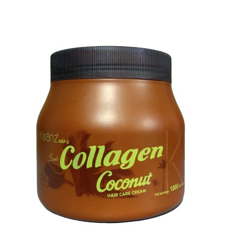 Hấp tóc kem ủ tóc Collagen Karanz dừa lùn màu nâu1000ml dưỡng chất Collagen giúp phục hồi và tái tạo tóc khỏe