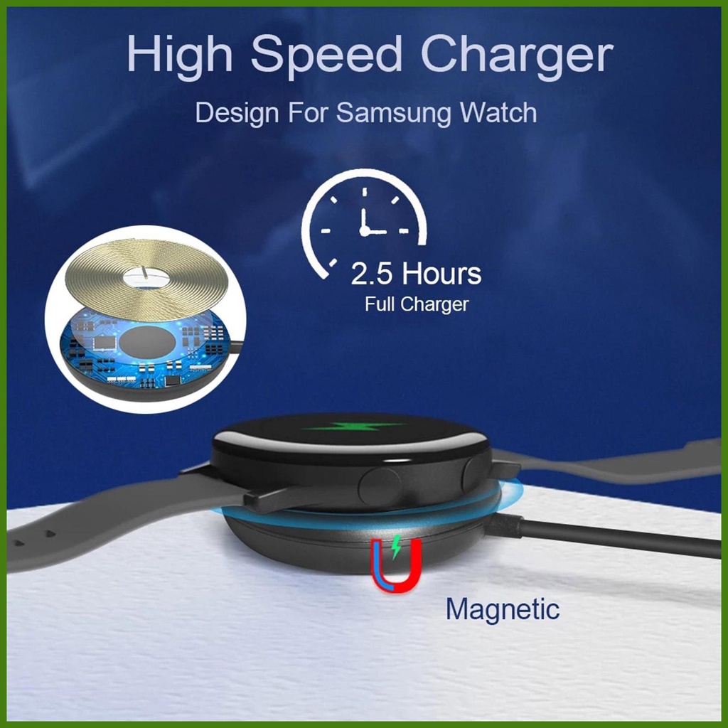 Đế Sạc Từ Tính Không Dây 2 Trong 1 Cho Đồng Hồ Thông Minh Samsung Galaxy Watch 3/Active/Active 2
