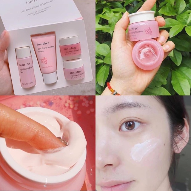Bộ kit dưỡng da🌸𝑰𝑵𝑵𝑰𝑺𝑭𝑹𝑬𝑬 𝑱𝑬𝑱𝑼 𝑪𝑯𝑬𝑹𝑹𝒀 𝑩𝑳𝑶𝑺𝑺𝑶𝑴 𝑺𝑷𝑬𝑪𝑰𝑨𝑳 𝑲𝑰𝑻🌸