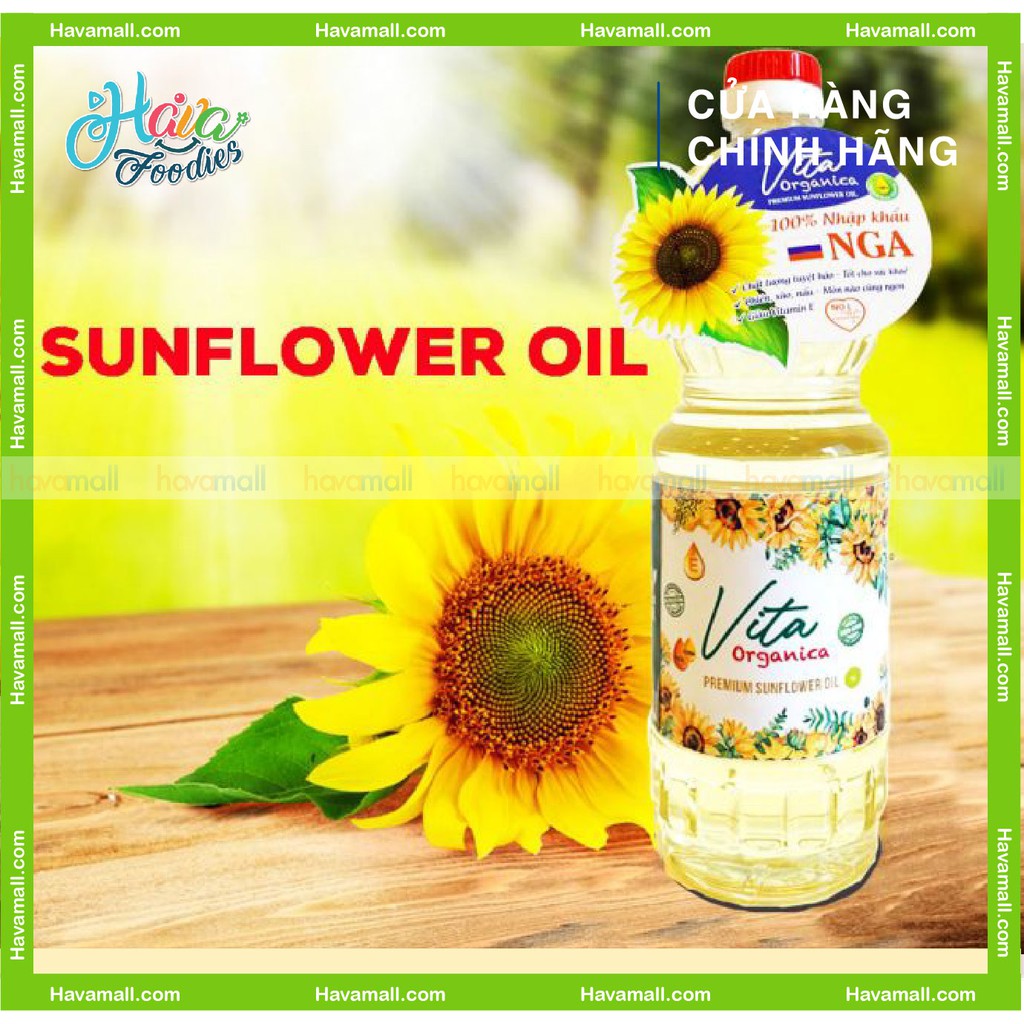 [HÀNG CHÍNH HÃNG] Dầu Hướng Dương Tinh Luyện Vita Nga 1000ml - Premium Sunflower Oil