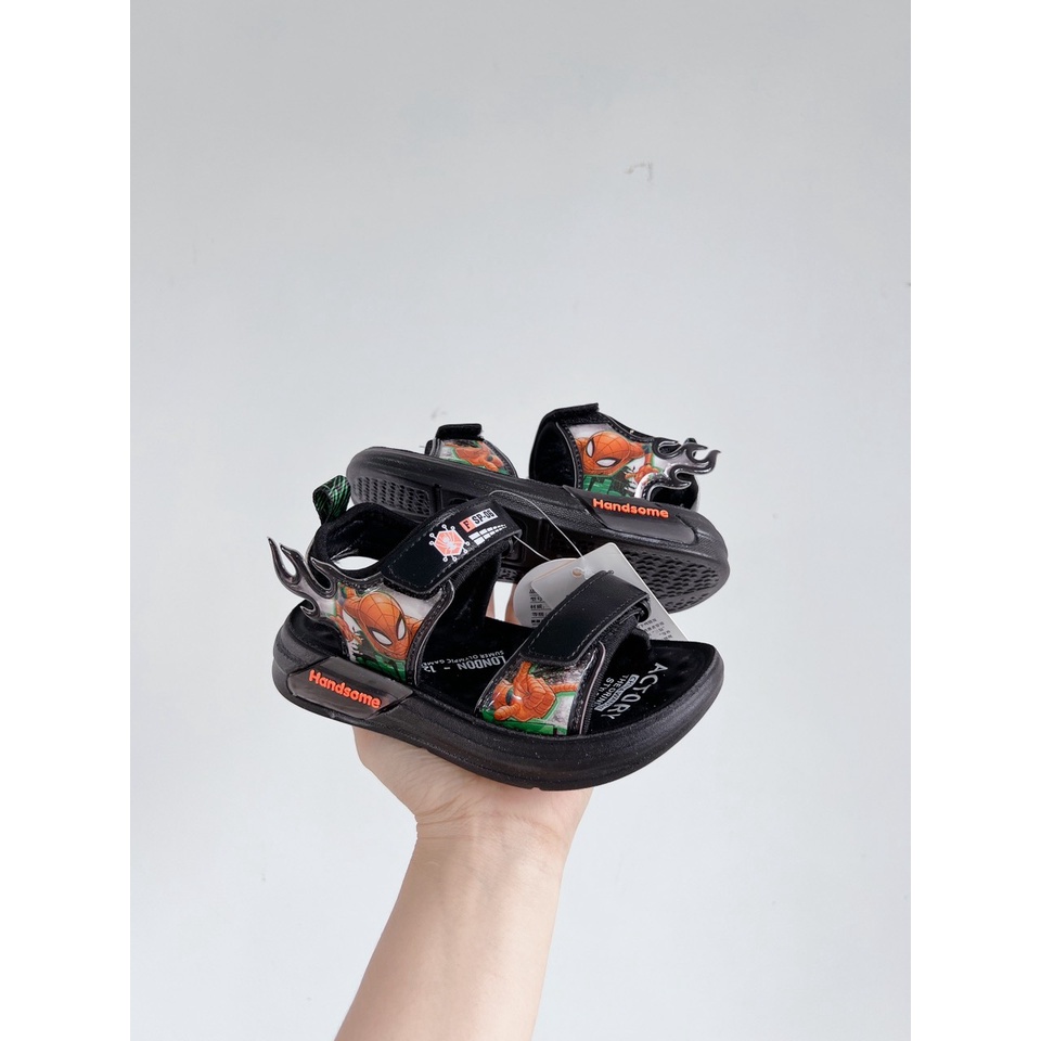 Sandal bé trai - dép quai hậu cho bé quai dán tùy chỉnh nhẹ êm chân hình Spiderman mẫu mới Babybees  A2267 (ảnh thật)