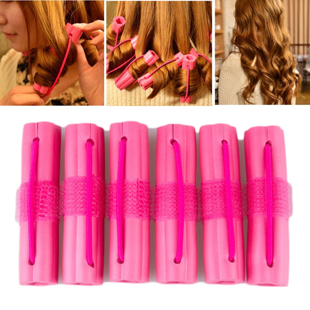 New Fashion 6pcs Sleeping Magic Sponge Hair Curler DIY Flower type Soft Hair Curler Curlers Twist Hairdresser Tool