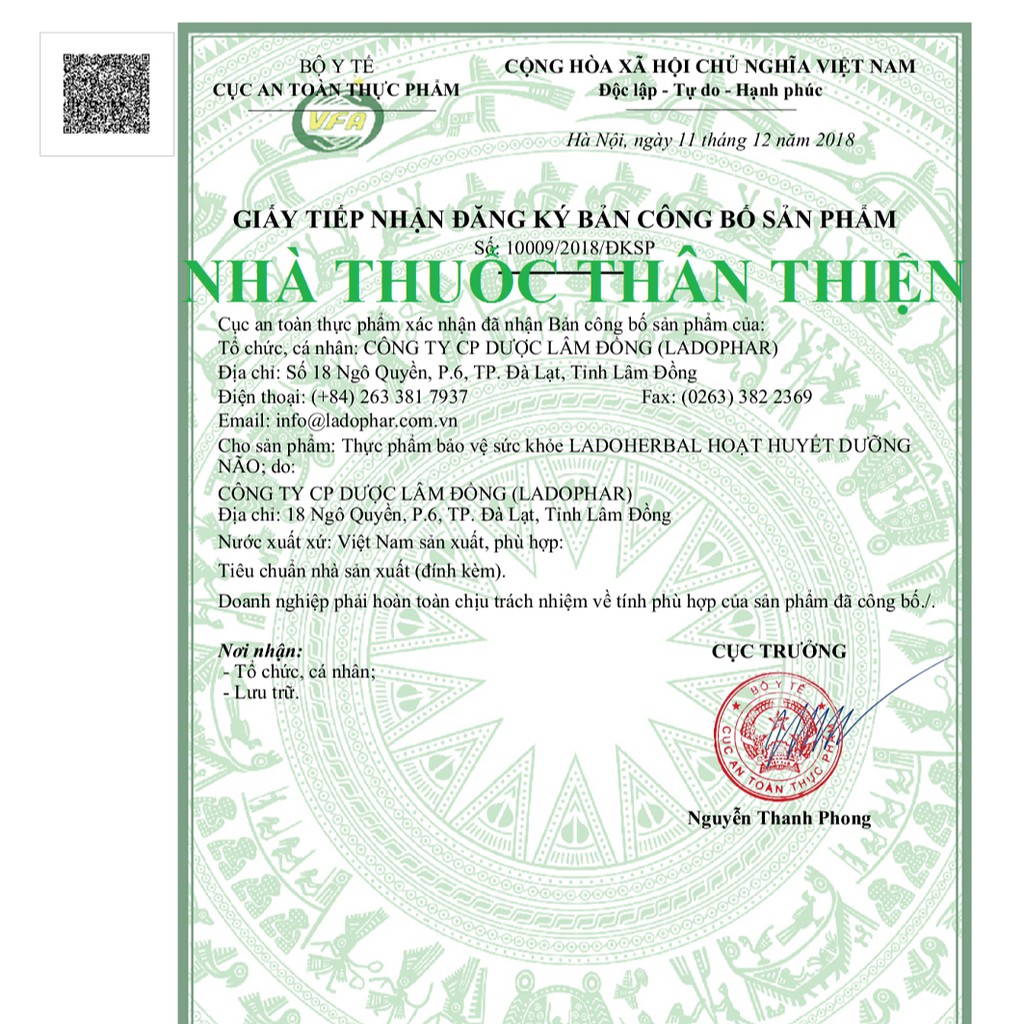 LADOHERBAL HOẠT HUYẾT DƯỠNG NÃO – Giúp tăng tuần hoàn máu não, giảm nguy cơ đột quỵ, tai biến