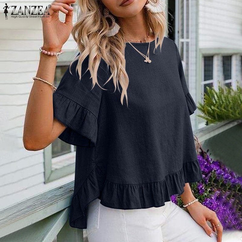 Zanzea Áo Kiểu Tay Lỡ Vạt Bèo Thời Trang Dành Cho Nữ