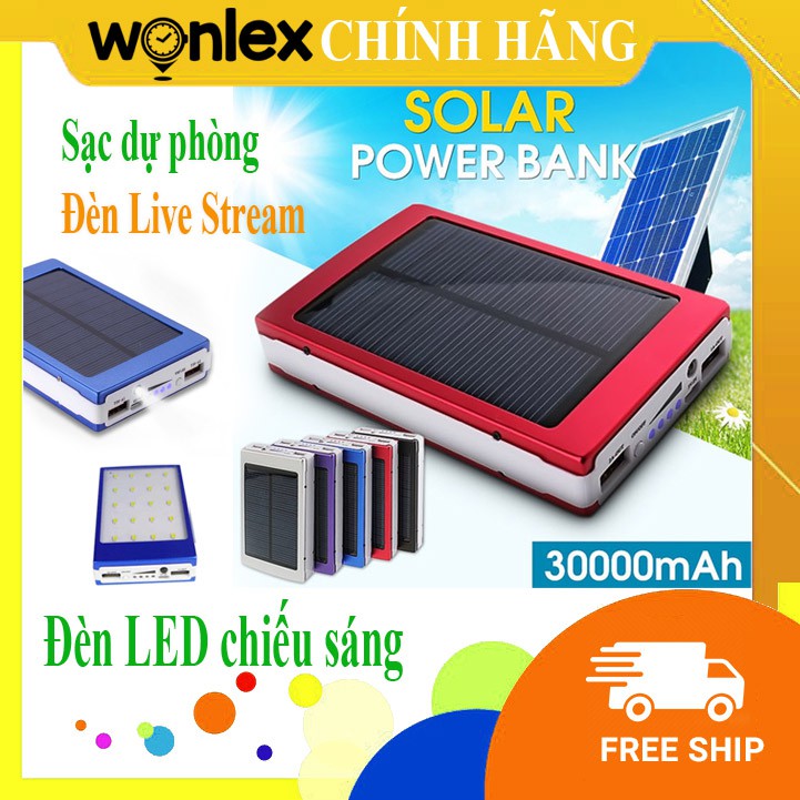 ⚡Kiêm Đèn Led Siêu Sáng Đèn Live Stream Đèn Trang Điểm Năng Lượng Mặt Trời 30000mah