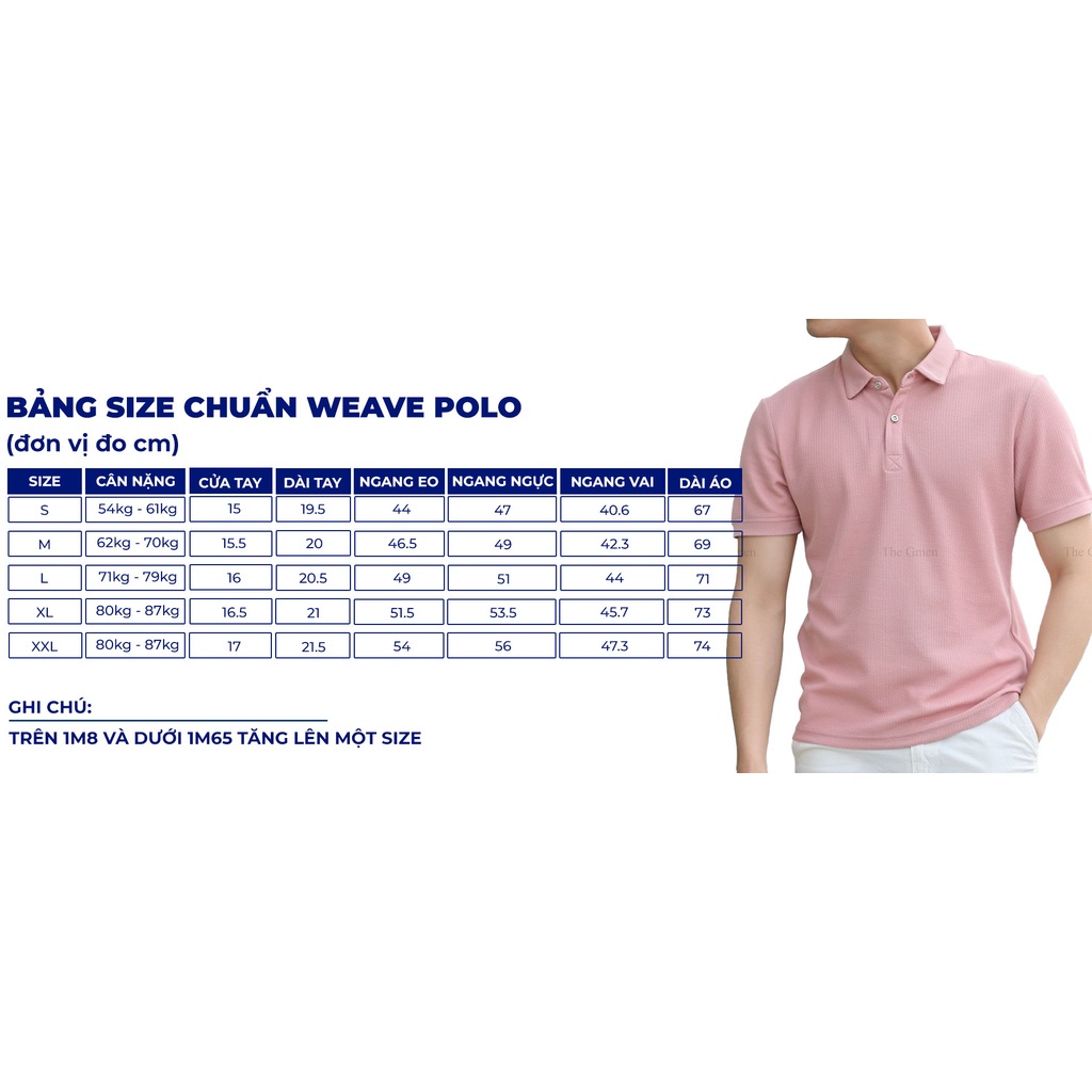 Áo Polo nam The GMEN Weave Polo Shirt nhẹ, bề mặt dệt Double Face thoáng mát, mềm mịn
