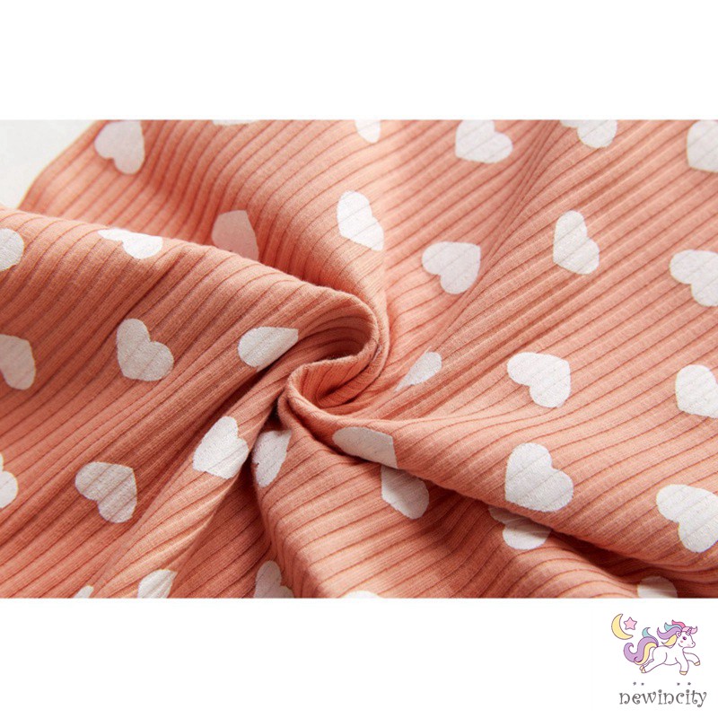 Jumpsuit Tay Dài Hoạ Tiết Trái Tim Phong Cách Hàn Quốc Cho Bé Gái