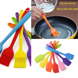 Chổi quét dầu và phớ dẹt spatula quấy bột bằng silicon chịu nhiệt