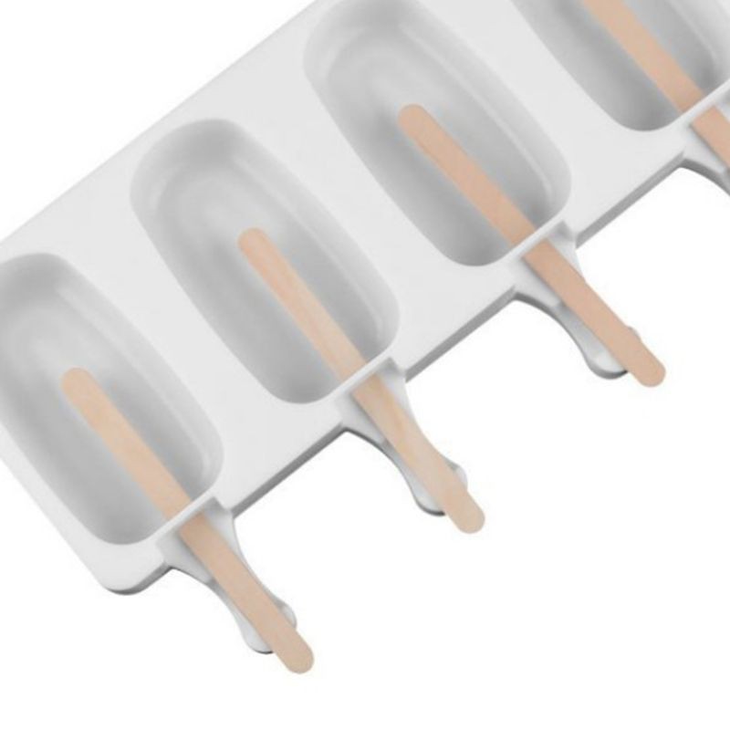 Set 4 Khuôn Silicon Làm Kem Que Tiện Dụng