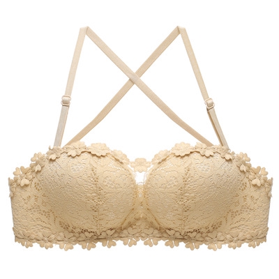 Gathered underwear without rims sexy lace bra set | BigBuy360 - bigbuy360.vn