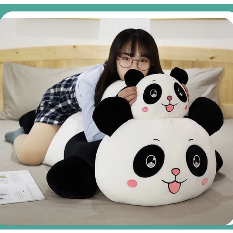 Gấu Trúc Panda bông ⚡RẺ VÔ ĐỊCH✨Gối ôm hình gấu trúc khổng lồ siêu êm ái,vải lông nhung co dãn 4 chiều