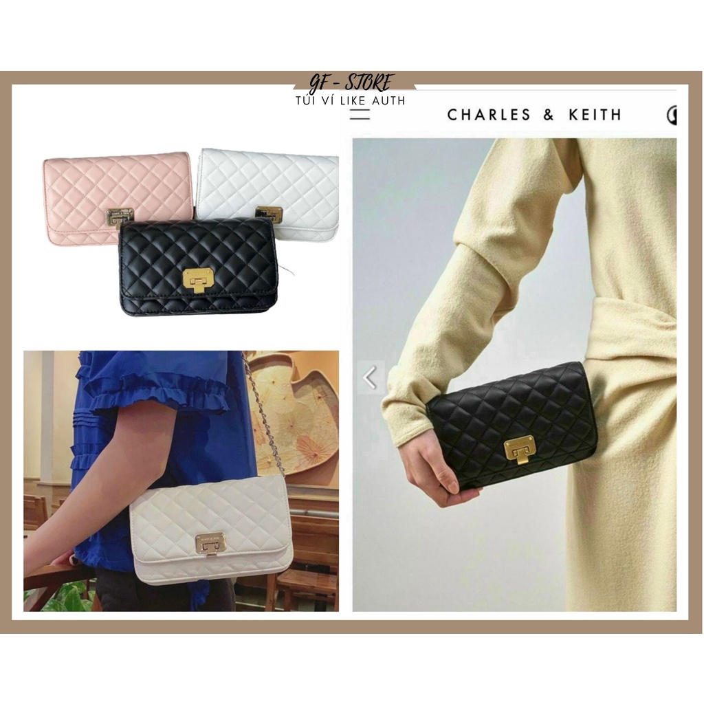 Túi MINI Charles &amp; Keith dạng Woc túi đeo chéo đeo vai size 20cm chuẩn hiệu sang trọng.0
