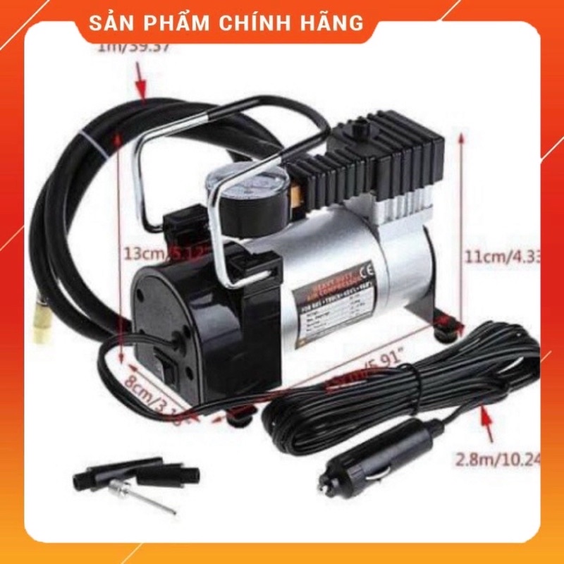 Máy Bơm lốp,bơm hơi điện ô tô xe máy mini 12V -hàng có sẵn