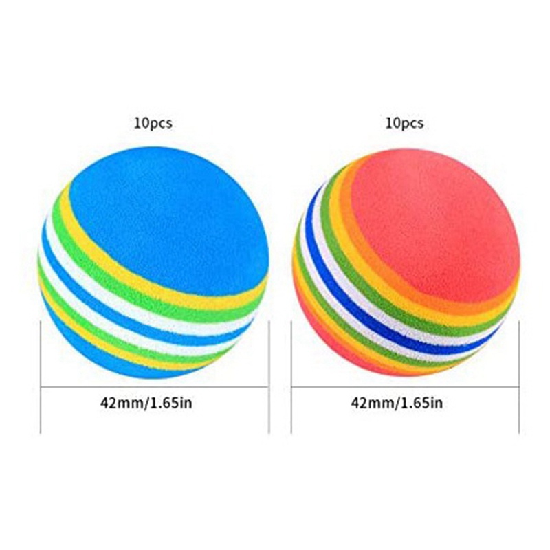 Set 20 Quả Bóng Golf Bằng Xốp Mềm Màu Cầu Vồng Dùng Để Luyện Tập Trong Nhà / Ngoài Trời