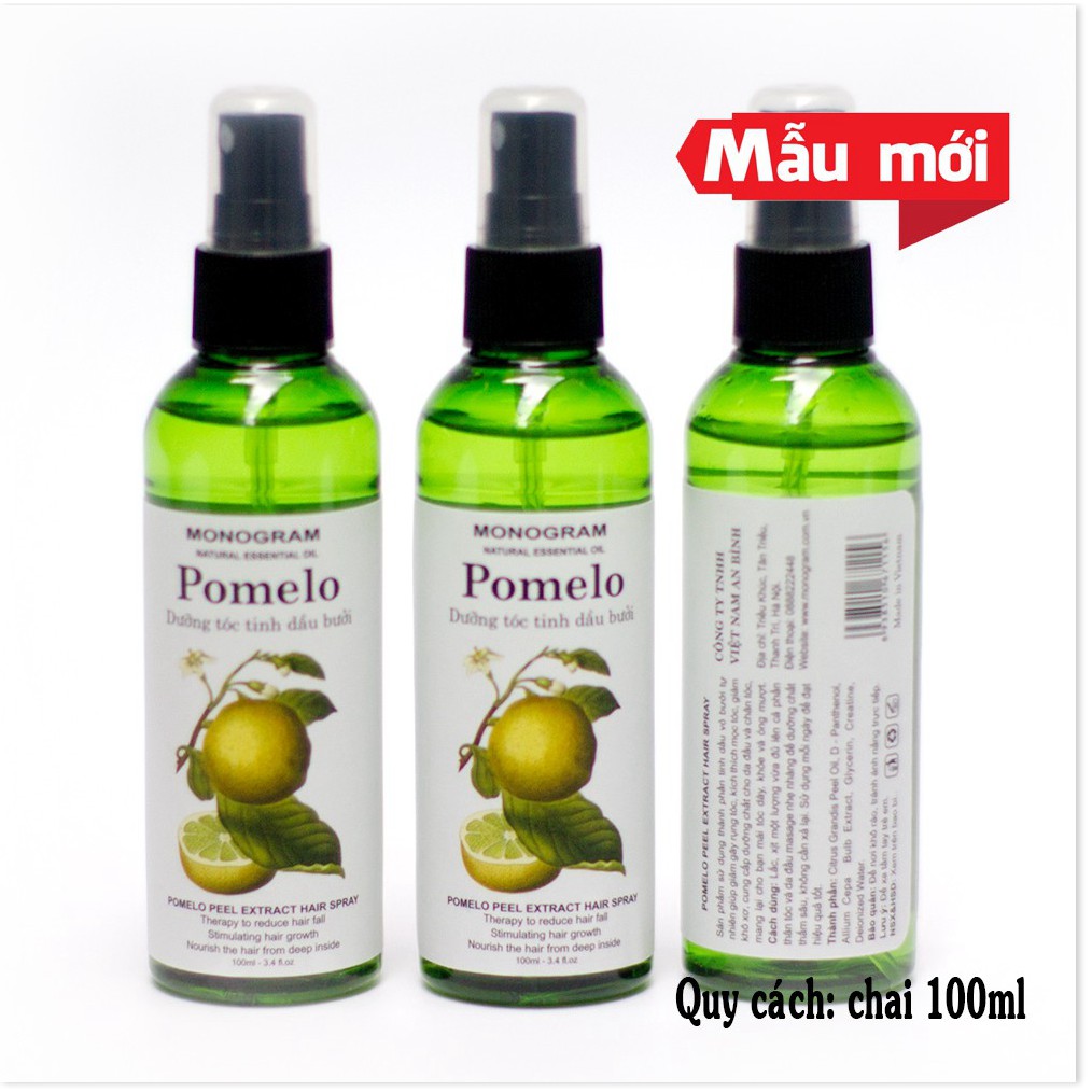 [CaoMALL] - Bộ 3 chai Xịt dưỡng tóc Tinh Dầu Bưởi trị rụng tóc Pomelo (100ml x 3)