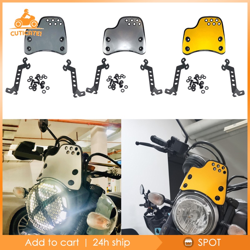 Màn Chắn Gió Màu Bạc Cho Xe Mô Tô Ducati Scrambler 400 800 2015-2020 Cuticate1