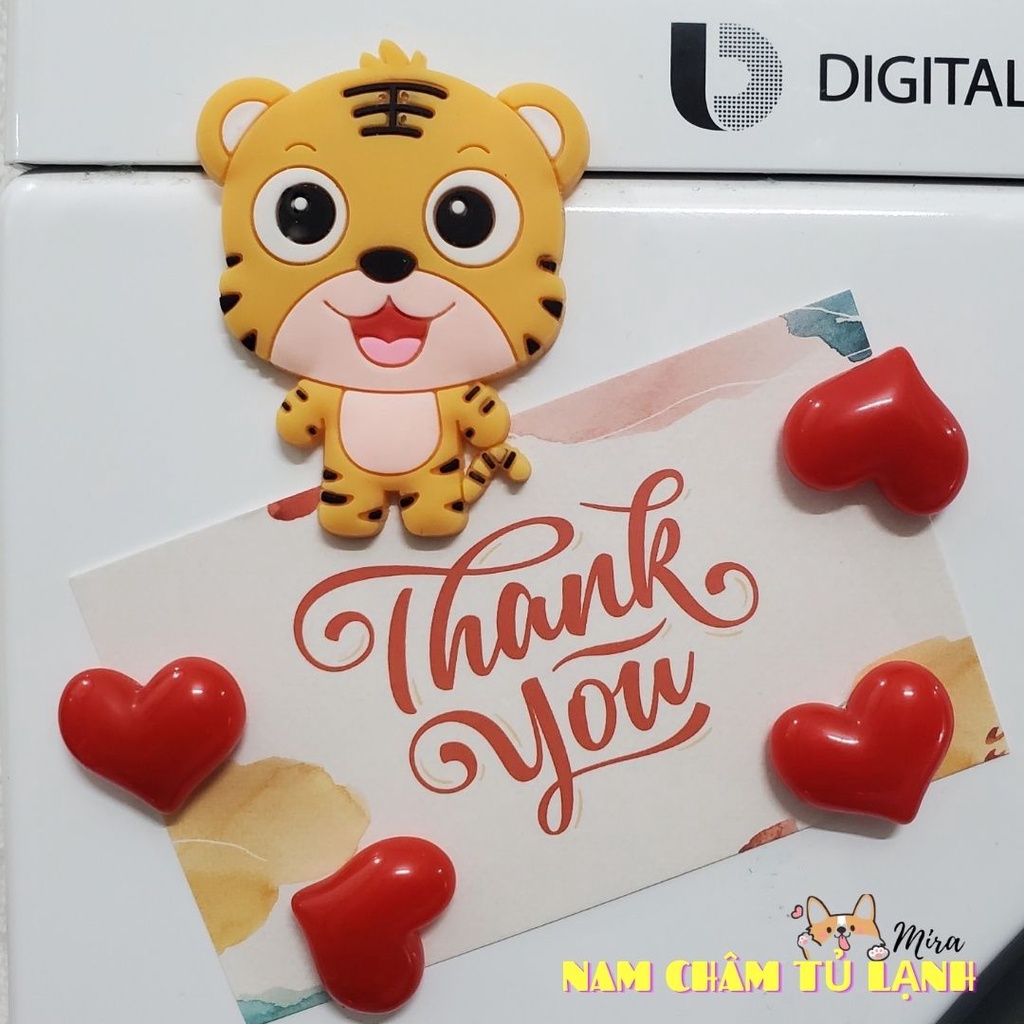 Nam Châm Tủ Lạnh 12 Con Giáp, PVC Con Hổ Tiger, Rồng Dragon, Cá Trang Trí Bàn Học, Bàn Làm Việc, Đính Note Mira-PVC79002