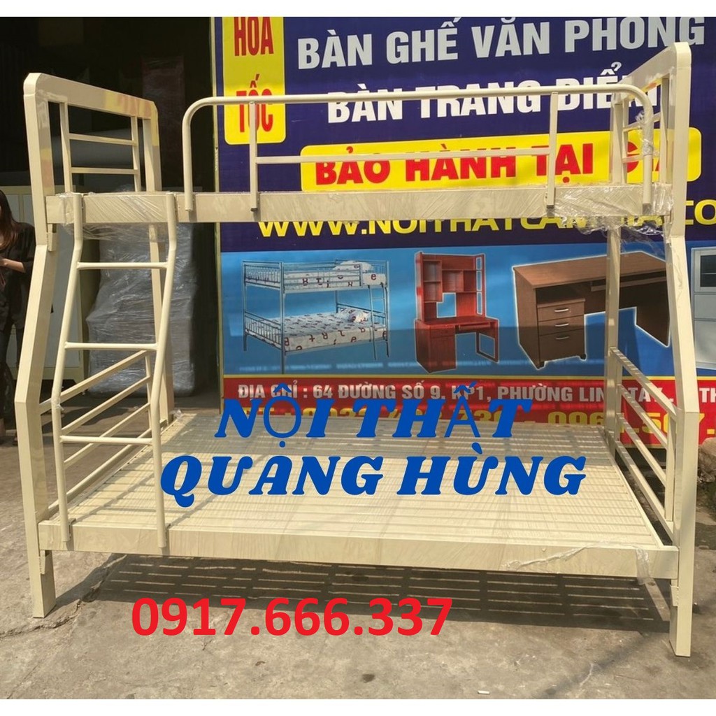 Giường tầng 1m2/1m4 sắt hộp  vuông 1li4 cao cấp dành cho gia đình