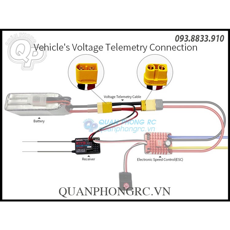 Cáp báo điện áp Radiolink R7FG R8F Receiver Telemetry Function