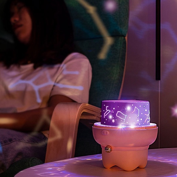 Đèn chiếu trần hình gấu xanh khung cảnh lãng mạn - Quà tặng đáng yêu