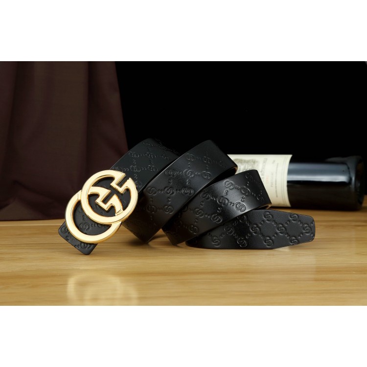 Thắt lưng da Nam, Dây lưng Nam GG trẻ trung phong cách, dây dập nổi logo dễ phối đồ - Có bảo hành