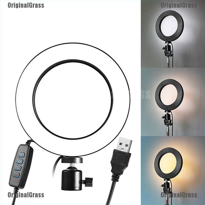Vòng tròn đèn led 6" 5500k có thể điều chỉnh độ sáng tiện dụng hỗ trợ chụp ảnh quay video trực tiếp