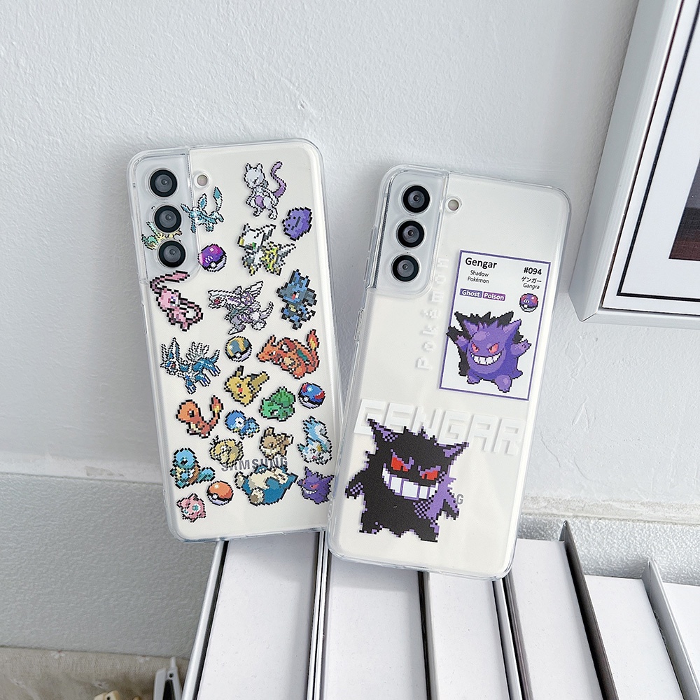 Vỏ điện thoại pokemon pikachu gengar cho samsung galaxy s23 fe a24 s23 ultra s22 s21ultra s20 plus s20fe a34 a54 vỏ mềm trong suốt