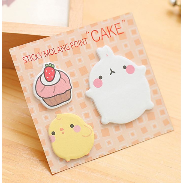 Bộ giấy note molang 3 hình xinh xắn