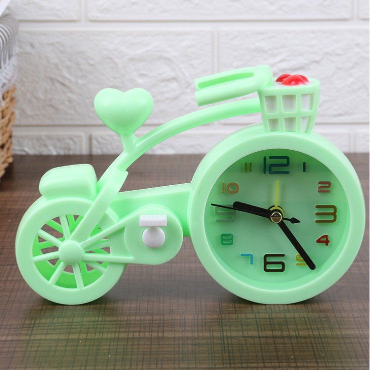 Đồng hồ báo thức để bàn hình xe đạp siêu cute