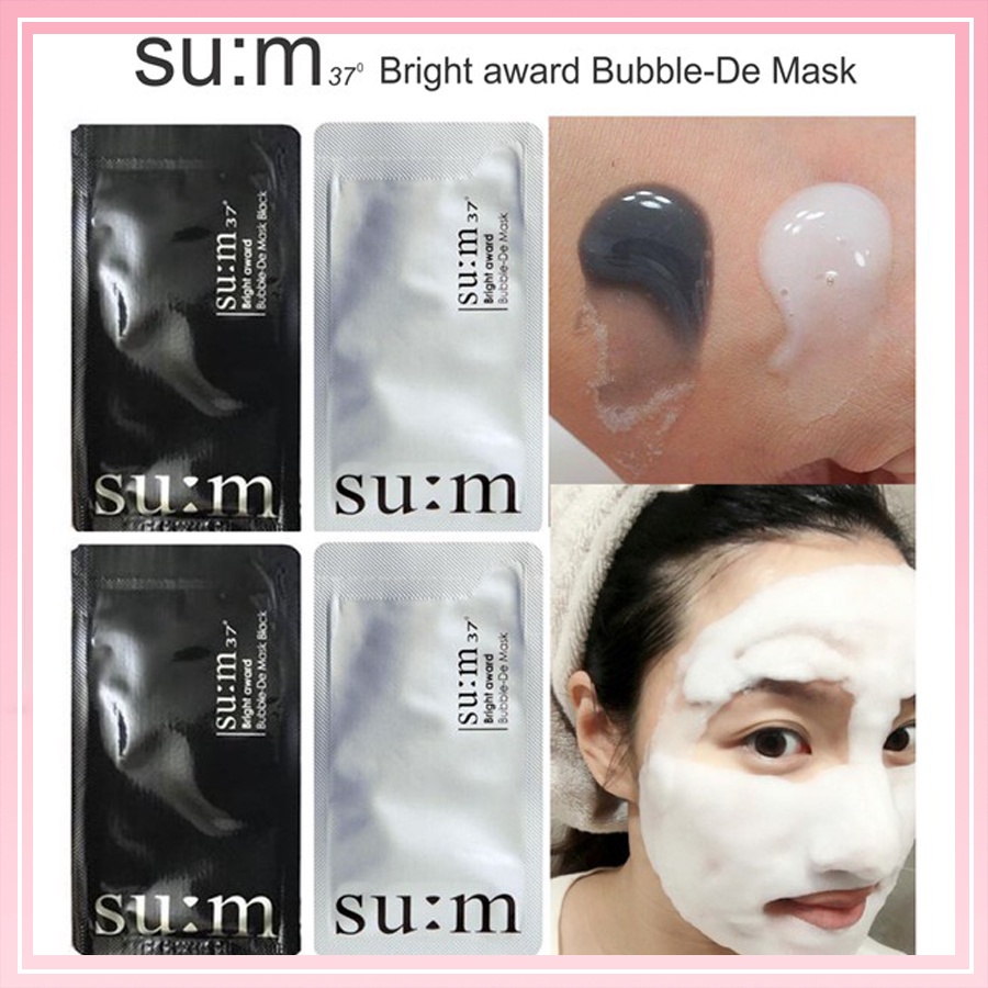 Mặt Nạ Thải Độc Sum 37 Bright Award Bubble De Mask 2ml Hai Màu Đen - Trắng Hàn Quốc