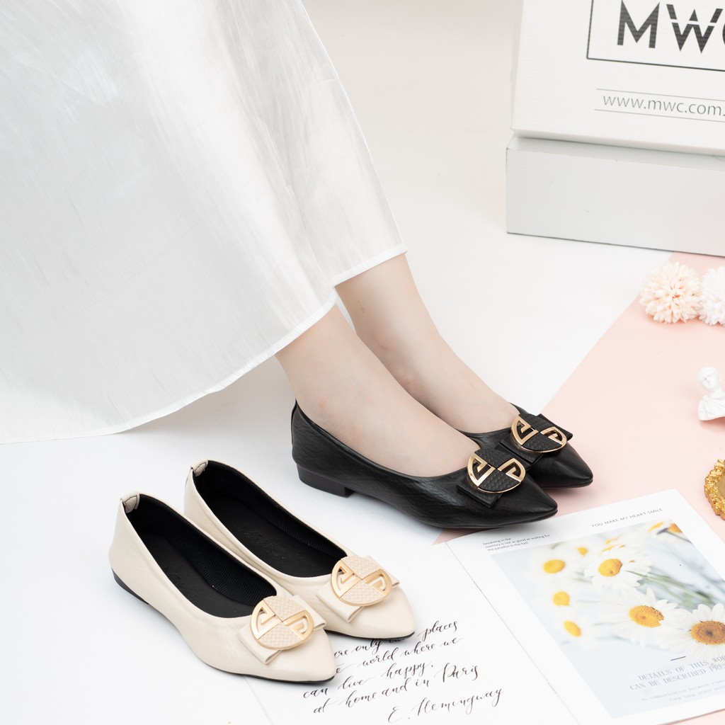 Giày búp bê nữ đính khóa MWC NUBB- 2222