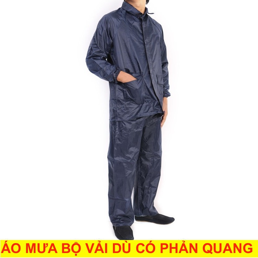 [Bb113]  [CÓ SẴN] Áo Mưa Bộ Vải Dù Có Phản Quang Đủ Size Từ 150cm Đến 185cm (Hàng Loại 1 Nặng 1kg) -Hướng Dẫn Chọn Size 