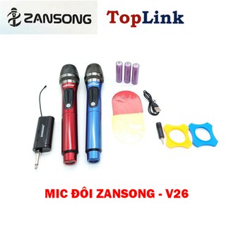 Mic Đôi Karaoke Không Dây ZANSONG V26 - Mic Đa Năng, Âm Thanh Chuẩn - Toplink