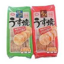 Bánh gạo Senbei Usuyaki Kameda vị salad 80g , vị tôm 80g