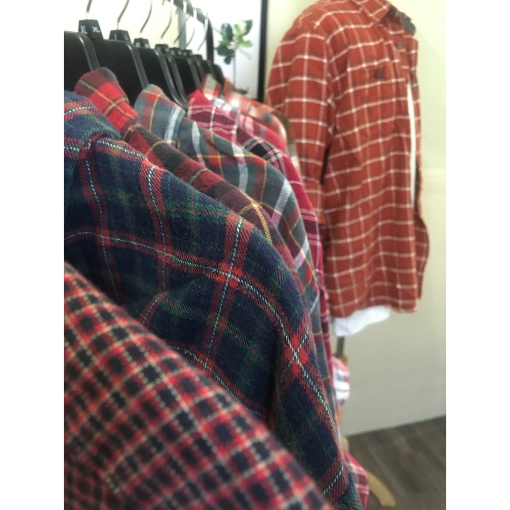 Áo sơ mi caro - flannel secondhand - inbox chọn mẫu - - vintage, cổ điển - Mousi 2hand