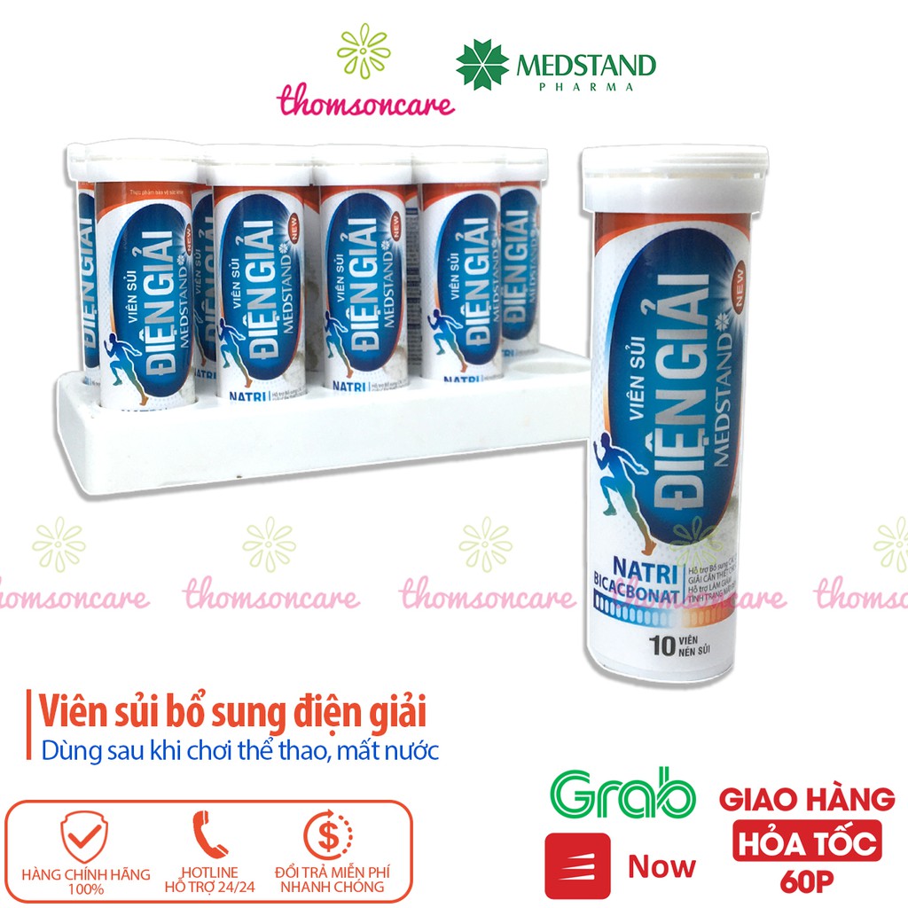 Viên sủi bù nước và chất điện giải Oresol Medstand - dùng sau khi chơi thể thao, bị sốt, mất nước - Tuýp 10 viên