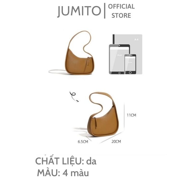 Túi xách nữ kẹp nách cầm tay da pu siêu bền basic JUMITO AA1336