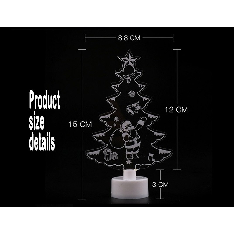 Đèn hình cây thông/ông già noel/người tuyết nhiều màu sắc trang trí lễ giáng sinh