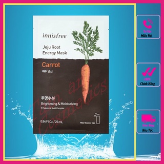 Mặt nạ innisfree củ rễ chiết xuất cà rốt dưỡng ẩm da jeju root energy mask carrot 25ml