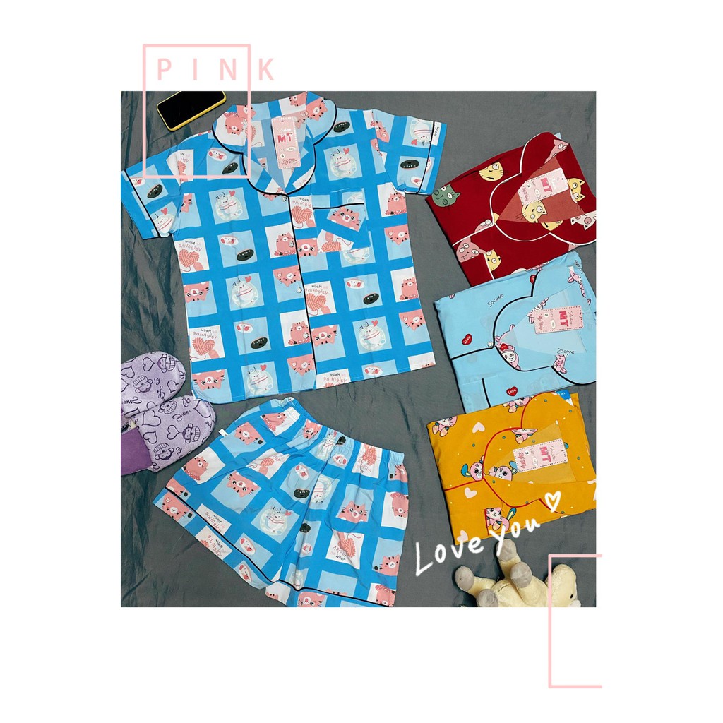 ⛔️[SALE SIÊU HOT] ⛔️ Bộ ngủ pijama chất vải lụa satin cao cấp ( tay cộc, quần cộc ). Hàng VNXK