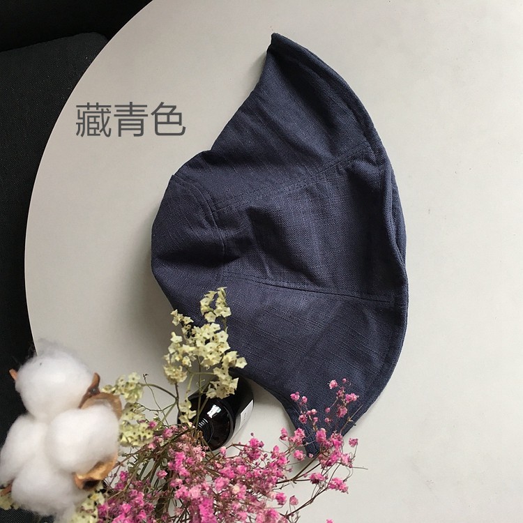 Nón Tai Bèo Vải Lanh Cotton Thoáng Khí Màu Sắc Đơn Giản Phong Cách Nhật Bản