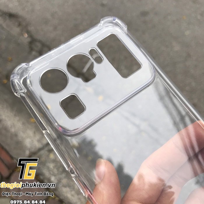 Xiaomi Mi 11 Ultra - Ốp silicon trong bo viền 4 góc bảo vệ mặt lưng cho điện thoại