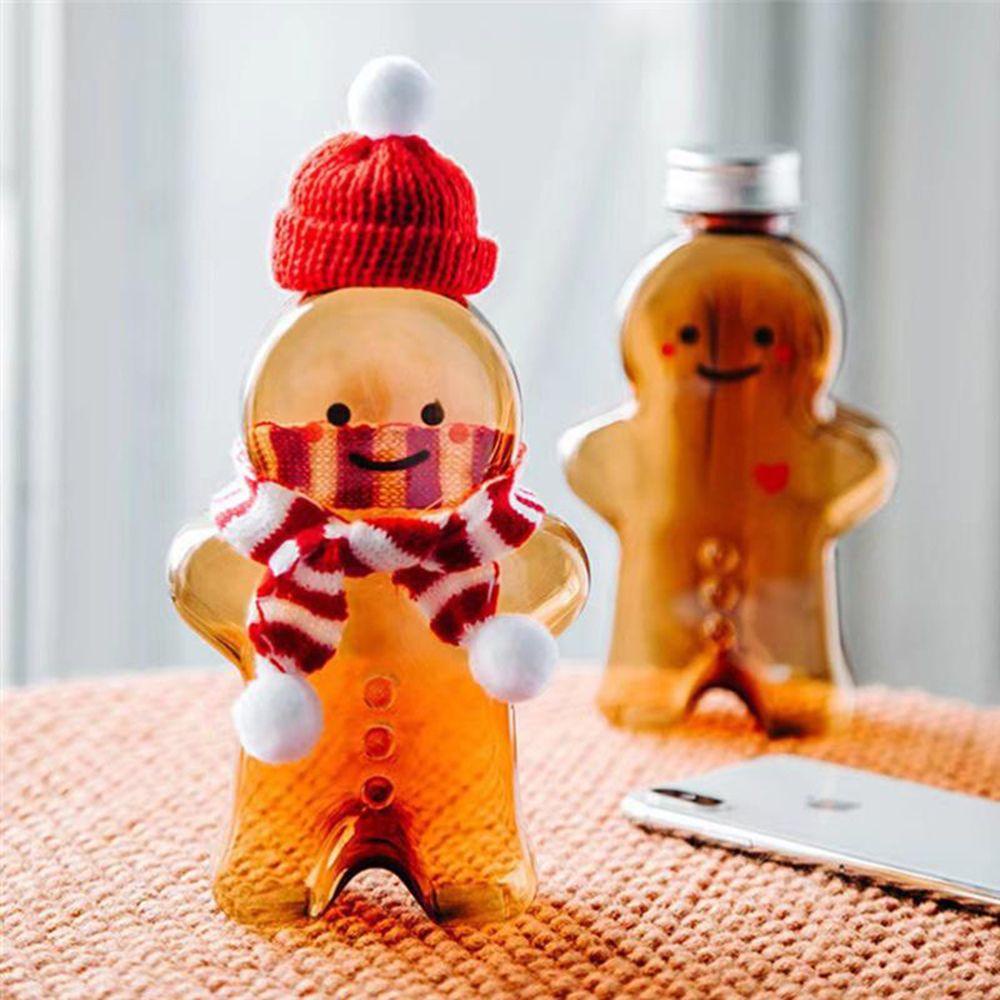 1 Bình Nước Nhựa Trong Suốt Hình Bánh Gừng Giáng Sinh Dễ Thương