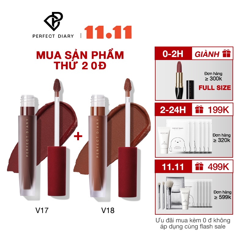 Son Kem Lì Perfect Diary Tông Màu Đỏ Quyến Rũ 2.5g